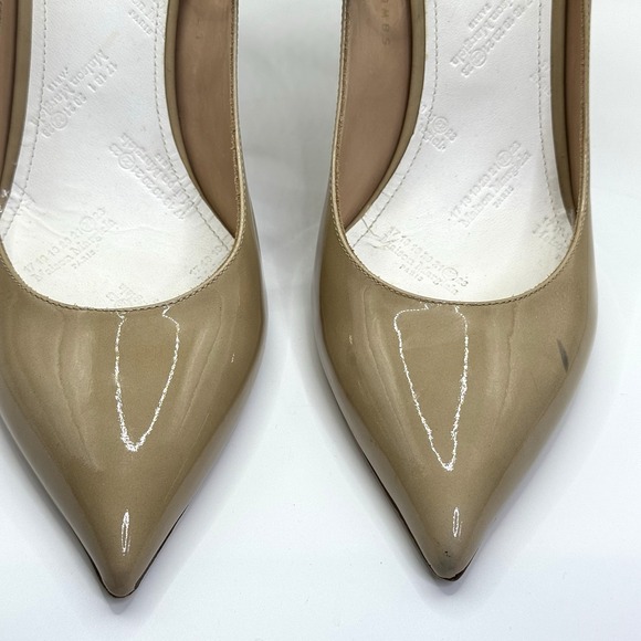 Maison Margiela Nude & Black T-Strap Patent‎ Leather Heels Sz 41 Italy Stilettos - Picture 8 of 12